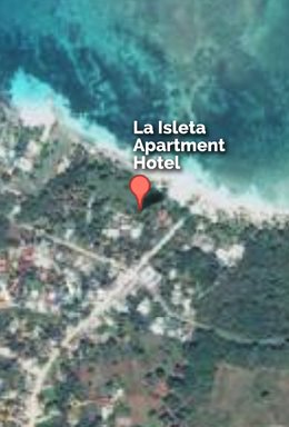Our location on Google Map - La Isleta Apart Hotel in Las Galeras.